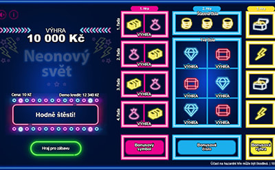 Neonový svět stírací los od Superlotto Games